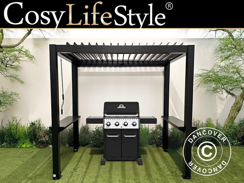 Pergola San Juan for grill, 2,5x1,5x2,3m, Svart