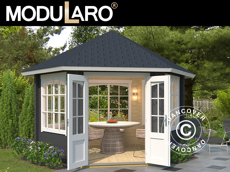 Wood Gazebo Alicante 3,5x3,03x3,07m 44mm Dark Grey