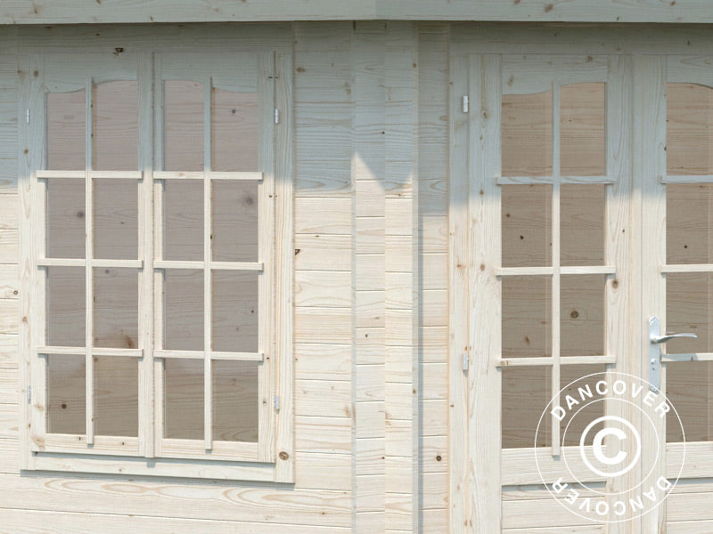 Paviljong i tre m/gulv, 3,03x3,03x3,36m, 7,6m², Naturlig