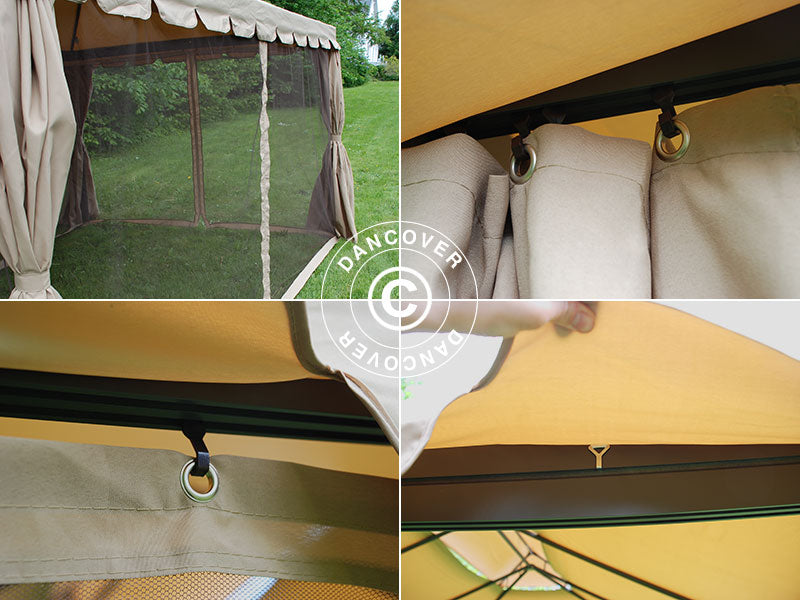 Paviljong Osiris 4x4m, Mørk Beige