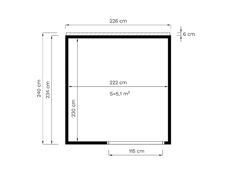 Paviljong i tre, Bertilo Garten Lounge 1, 2,26x2,34x2,32m