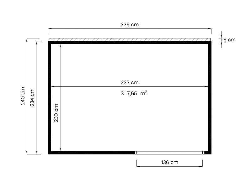 Paviljong i tre, Bertilo Garten Lounge 2, 3,37x2,34x2,32m