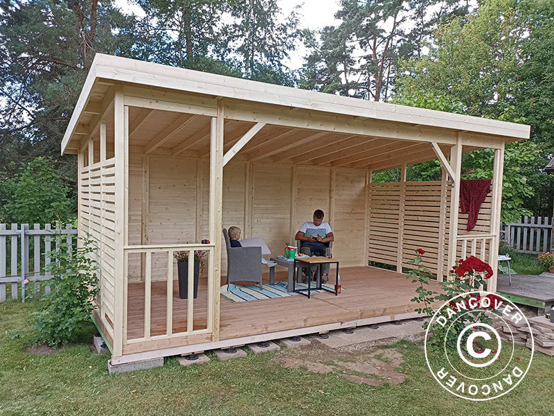 Paviljong i tre Sion, 5,6x2,84x2,64m, 15,9m², Naturlig