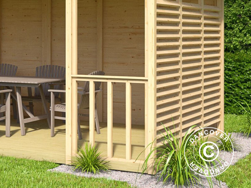 Paviljong i tre Sion, 5,6x2,84x2,64m, 15,9m², Naturlig