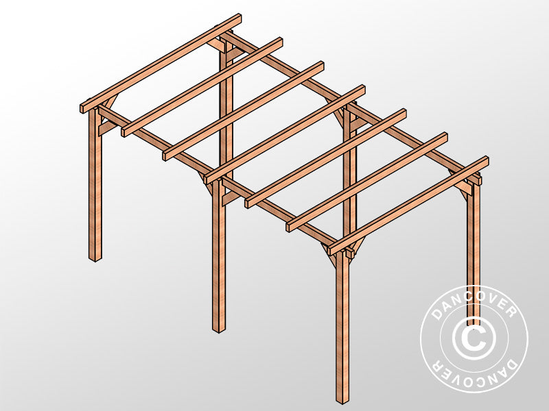 Pergola i tre Linares, 3x5x2,64m, Brun