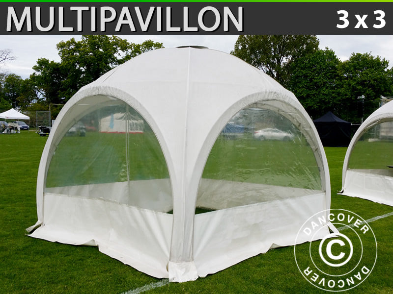 Kuppel-partytelt Multipavillon 3x3m, Hvit