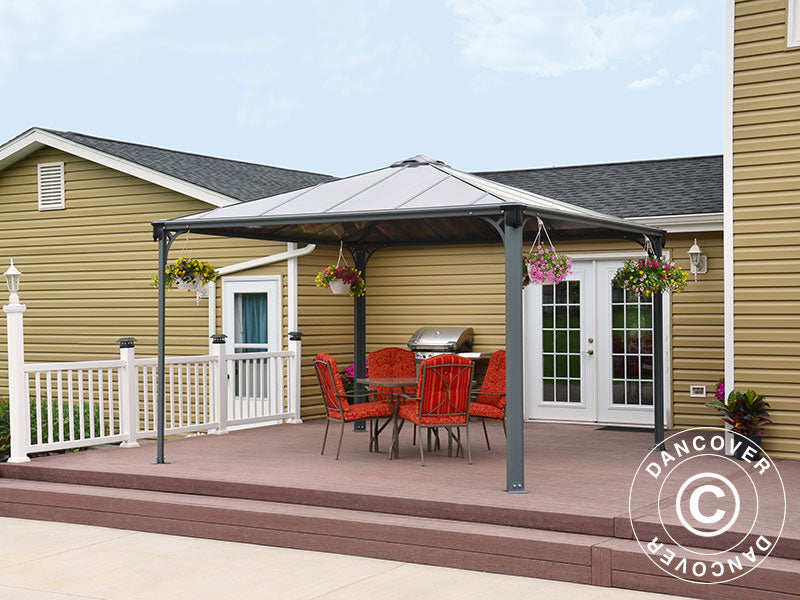 Paviljong Palermo, Palram/Canopia, 3,6x3,6m, Antrasitt