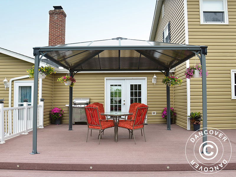 Paviljong Palermo, Palram/Canopia, 3,6x3,6m, Antrasitt