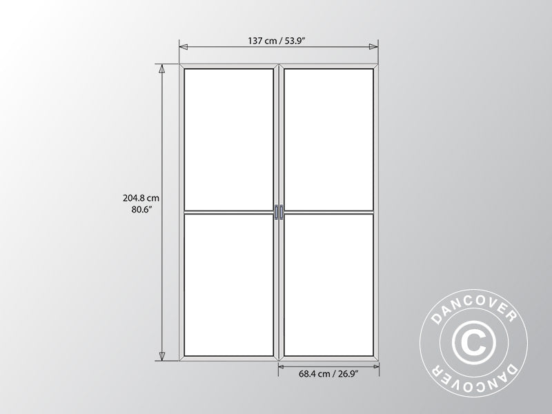 Oransjeri, paviljong LEDRO, 8,7m², Palram/Canopia, 2,95x2,95x2,76m, Grå