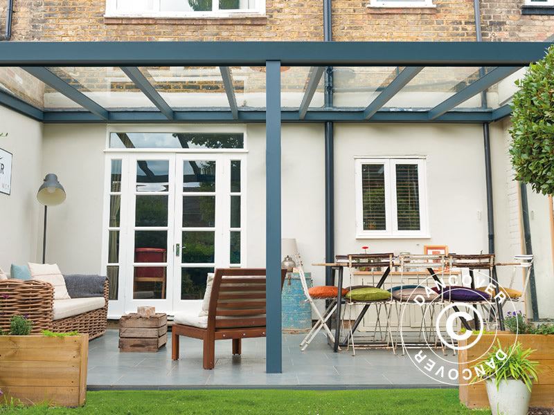 Terrassetak Legend m/tak i glass, 3x5m, Antrasitt