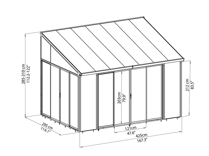 Vinterhage SanRemo, Palram/Canopia, 3x4,25m Hvit
