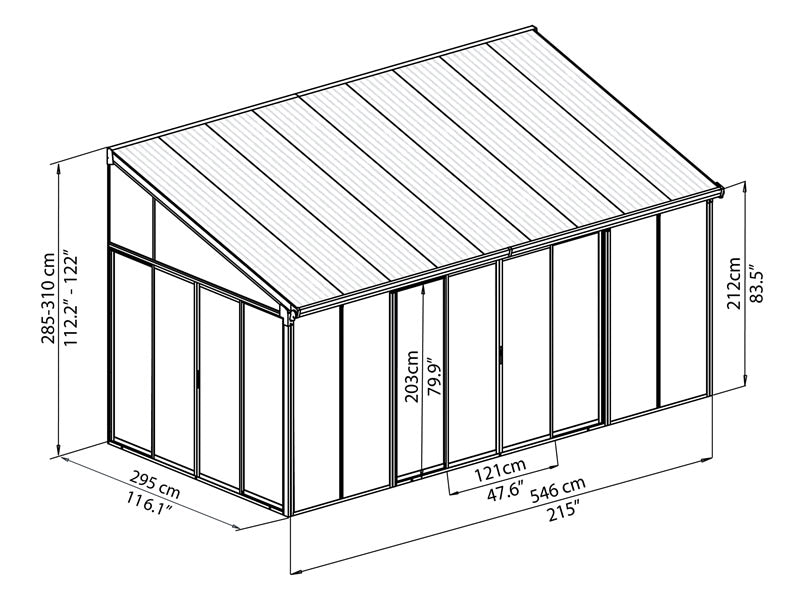 Vinterhage SanRemo, Palram/Canopia, 3x5,46m, Hvit