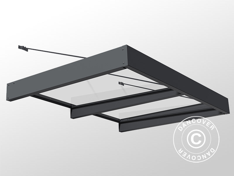 Dør baldakin Sophia XL 2000, Palram/Canopia, 1,40x1,92x0,17m, Mørk grå/Klar