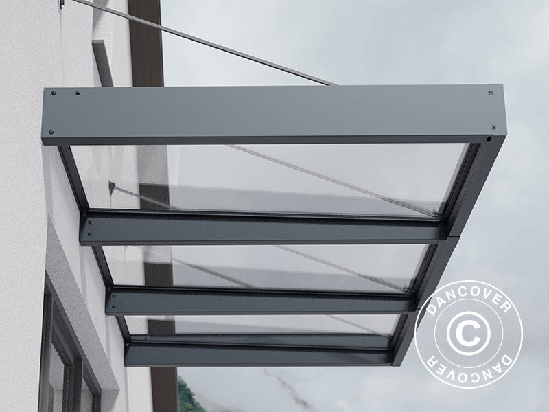 D&oslash;r baldakin Sophia XL 3000, Palram/Canopia, 1,40x2,86x0,17m, M&oslash;rk gr&aring;/Klar