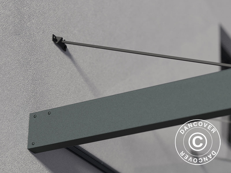 D&oslash;r baldakin Sophia XL 3000, Palram/Canopia, 1,40x2,86x0,17m, M&oslash;rk gr&aring;/Klar