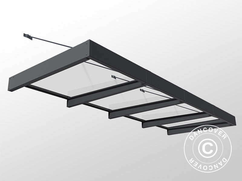 D&oslash;r baldakin Sophia XL 4000, Palram/Canopia, 1,40x3,79x0,17m, M&oslash;rk gr&aring;/Klar