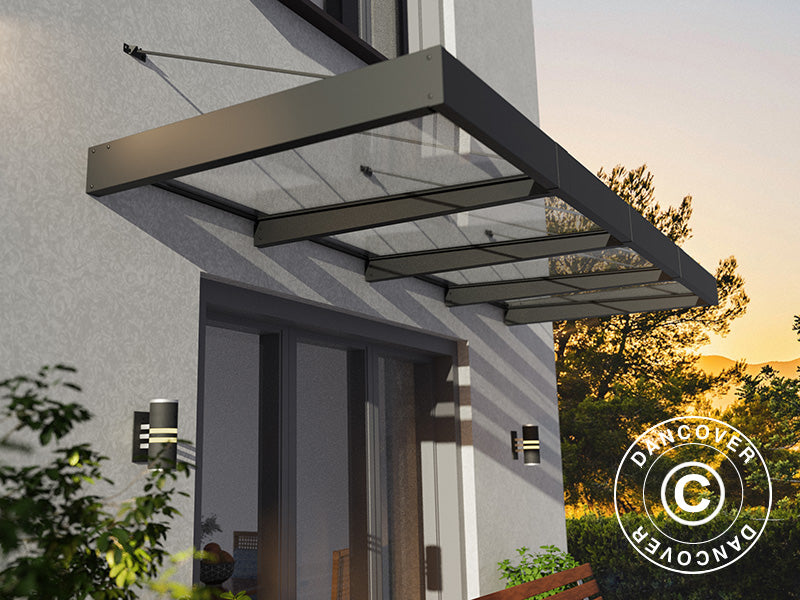 D&oslash;r baldakin Sophia XL 4000, Palram/Canopia, 1,40x3,79x0,17m, M&oslash;rk gr&aring;/Klar