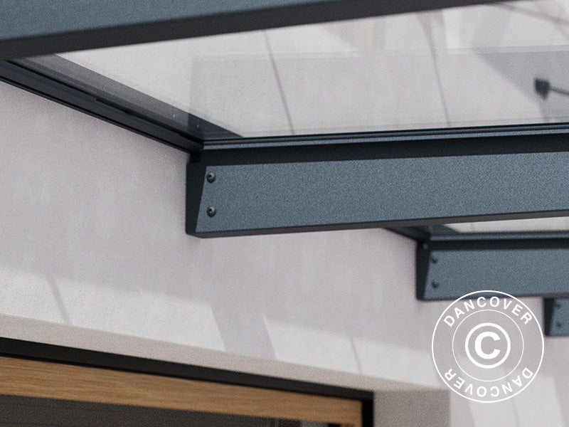 D&oslash;r baldakin Sophia XL 5000, Palram/Canopia, 1,40x4,71x0,17m, M&oslash;rk gr&aring;/Klar
