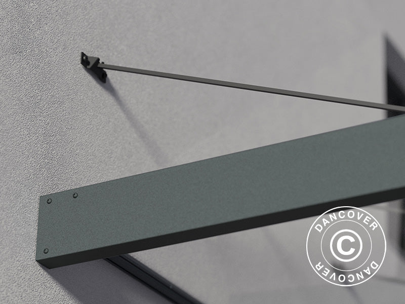 D&oslash;r baldakin Sophia XL 5000, Palram/Canopia, 1,40x4,71x0,17m, M&oslash;rk gr&aring;/Klar