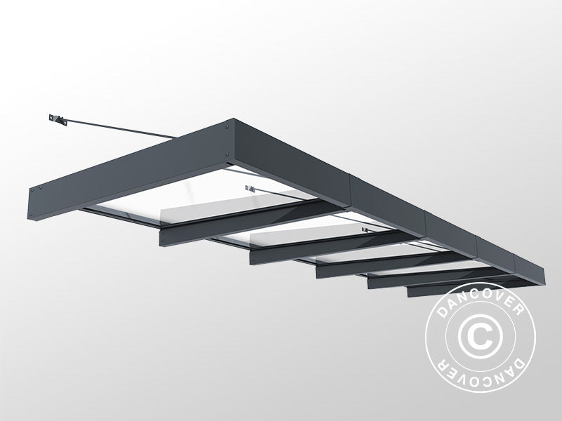 D&oslash;r baldakin Sophia XL 5000, Palram/Canopia, 1,40x4,71x0,17m, M&oslash;rk gr&aring;/Klar