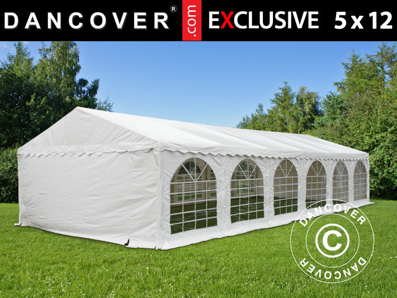 Partytelt Exclusive 5x12m PVC 900, Hvit