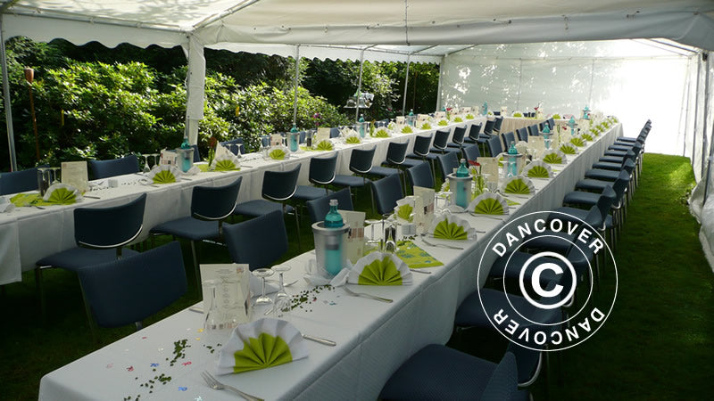 Partytelt PLUS 5x10m PE 700, Grå/Hvit