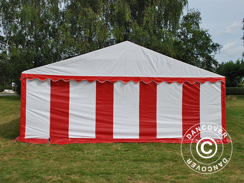 Partytelt Exclusive 6x10m PVC, Rød/Hvit