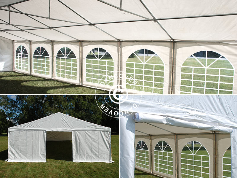 Partytelt Exclusive 6x12m PVC 900, "Arched", Hvit