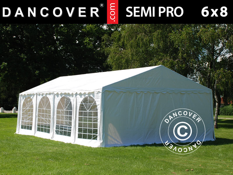 Partytelt SEMI PRO Plus 6x8m PVC 900, Hvit