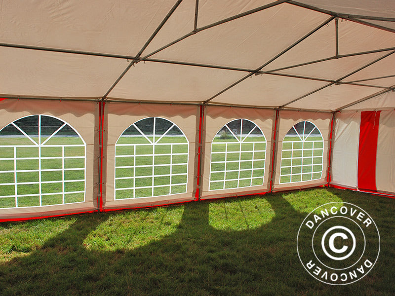 Partytelt Original 6x8m PVC, Rød/Hvit