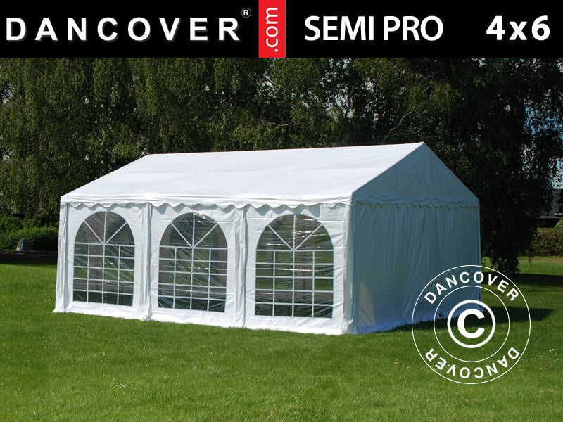 Partytelt SEMI PRO Plus 4x6m PVC 900, Hvit