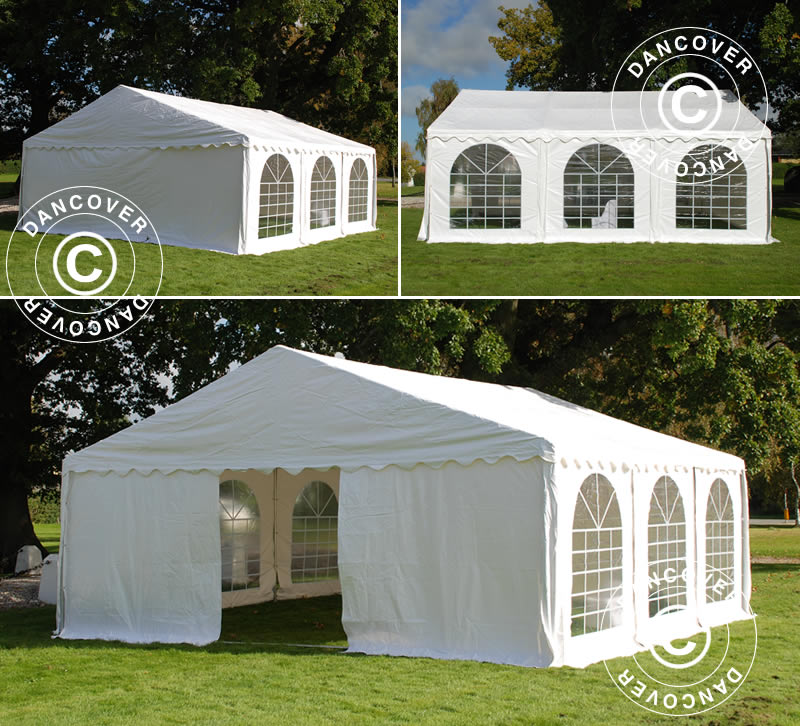 Partytelt SEMI PRO Plus 7x7m PVC 900, Hvit