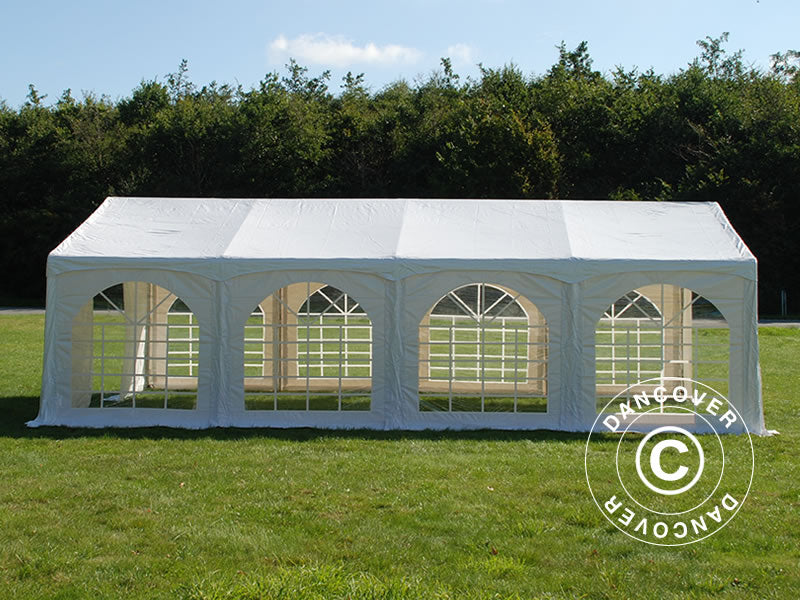 Partytelt Original 4x8m PVC 900, "Arched", Hvit