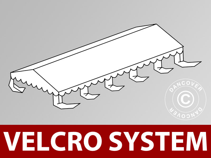 Takduk til partyteltet UNICO, PVC/Polyester, 5x10m, Hvit