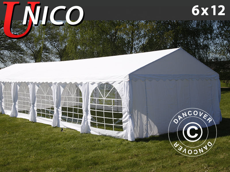 Partytelt UNICO 6x12m, Hvit