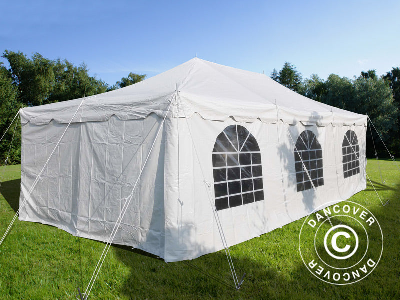 Pole tent 4x8m PVC, Hvit