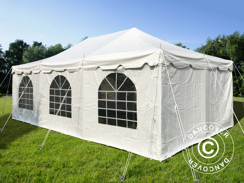 Pole tent 4x8m PVC, Hvit