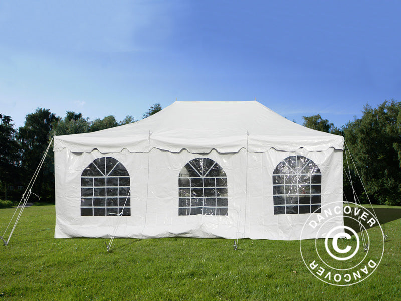 Pole tent 4x8m PVC, Hvit