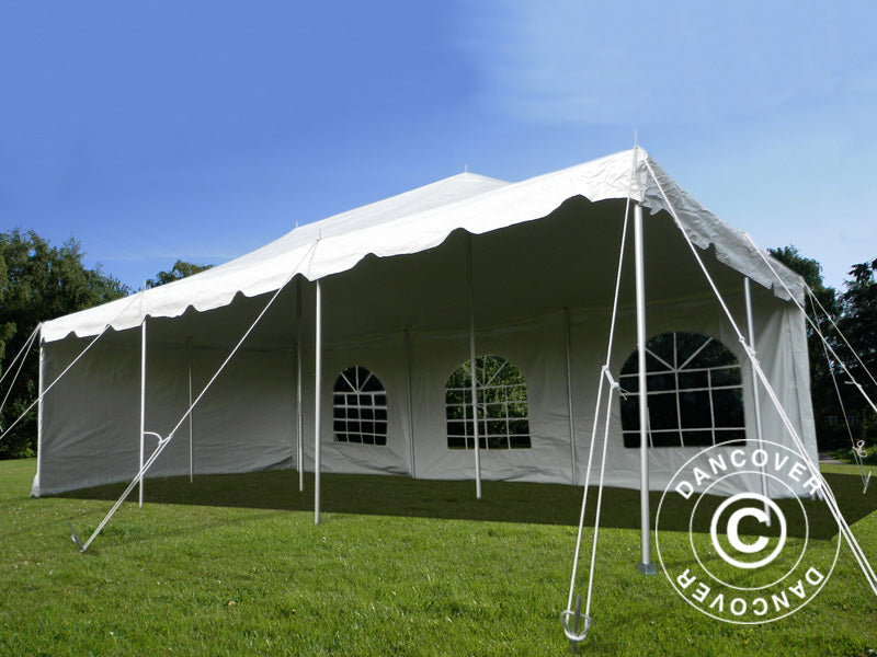 Pole tent 4x8m PVC, Hvit