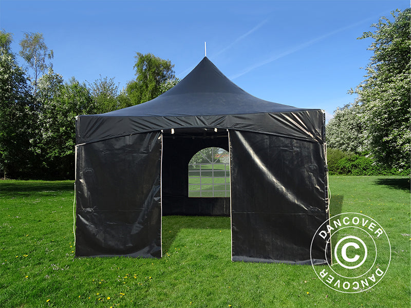 Pagoda partytelt PartyZone 4x4m, PVC, svart