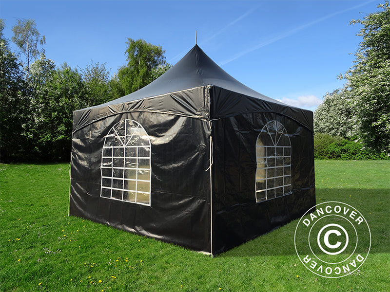Pagoda partytelt PartyZone 4x4m, PVC, svart