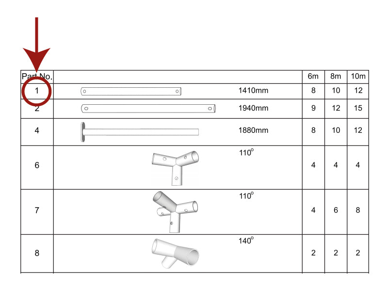 Rør til tak, Ø38mm, 1410mm