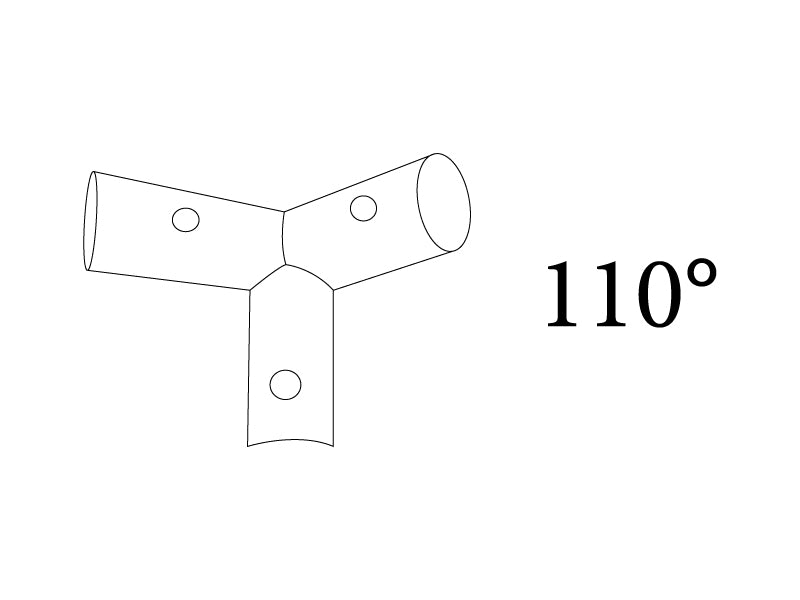 3-veis rørkobling, Ø42mm, 110°