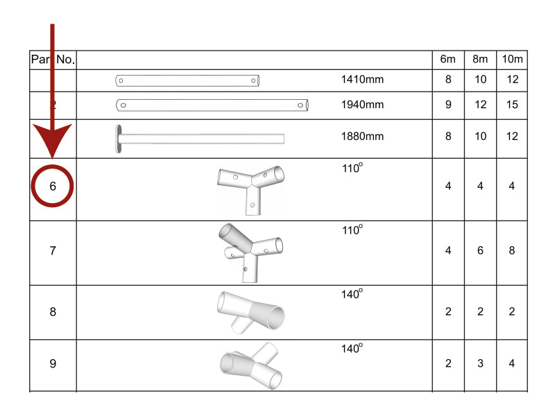 3-veis rørkobling, Ø42mm, 110°