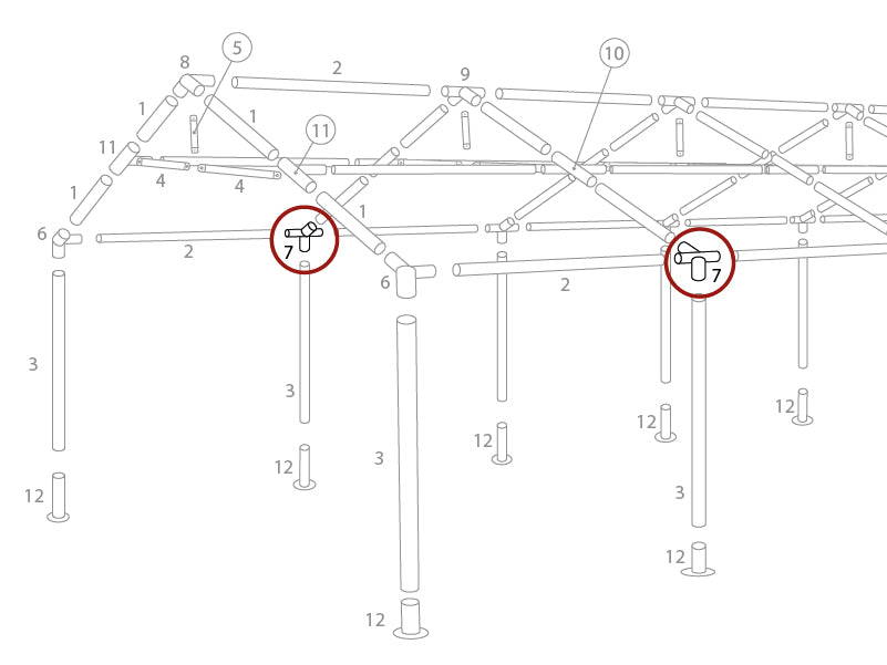 4-veis rørkobling, Ø42mm, 110°