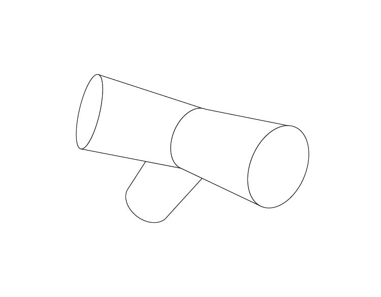 3-veis rørkobling, Ø42mm, 140°