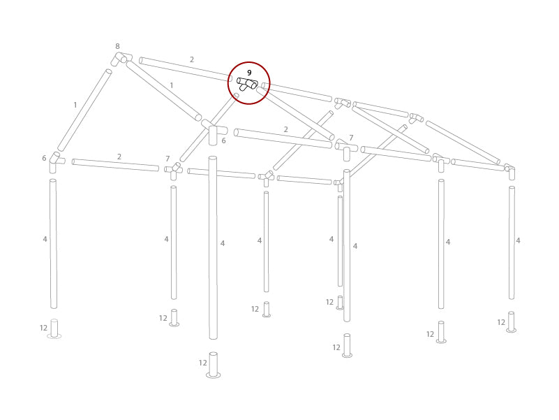 4-veis rørkobling, Ø42mm, 140°