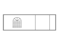 Sidevegg m/dør til PartyZone Pagoda, 5m, Hvit