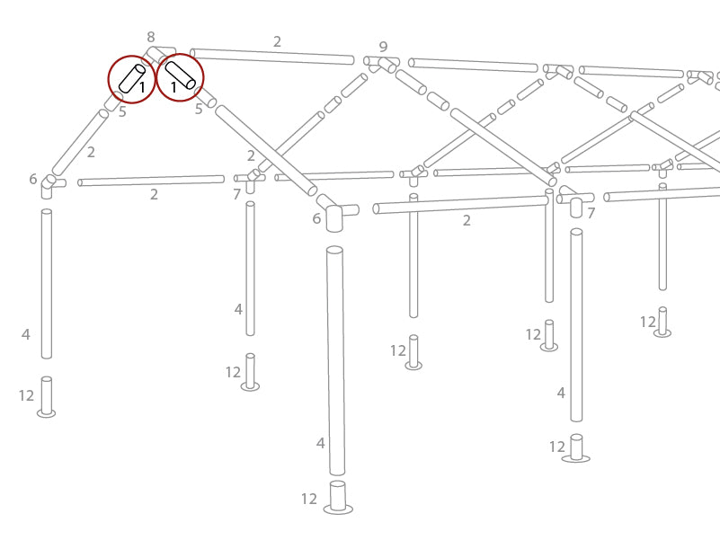 Rør til tak, Ø38mm, 510mm
