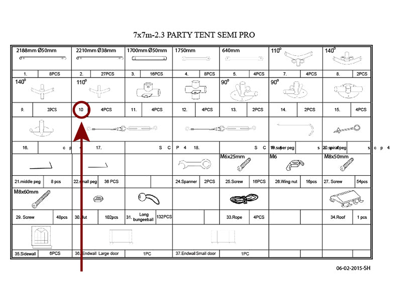 4-veis rørkobling, Ø42+Ø54mm, 110°